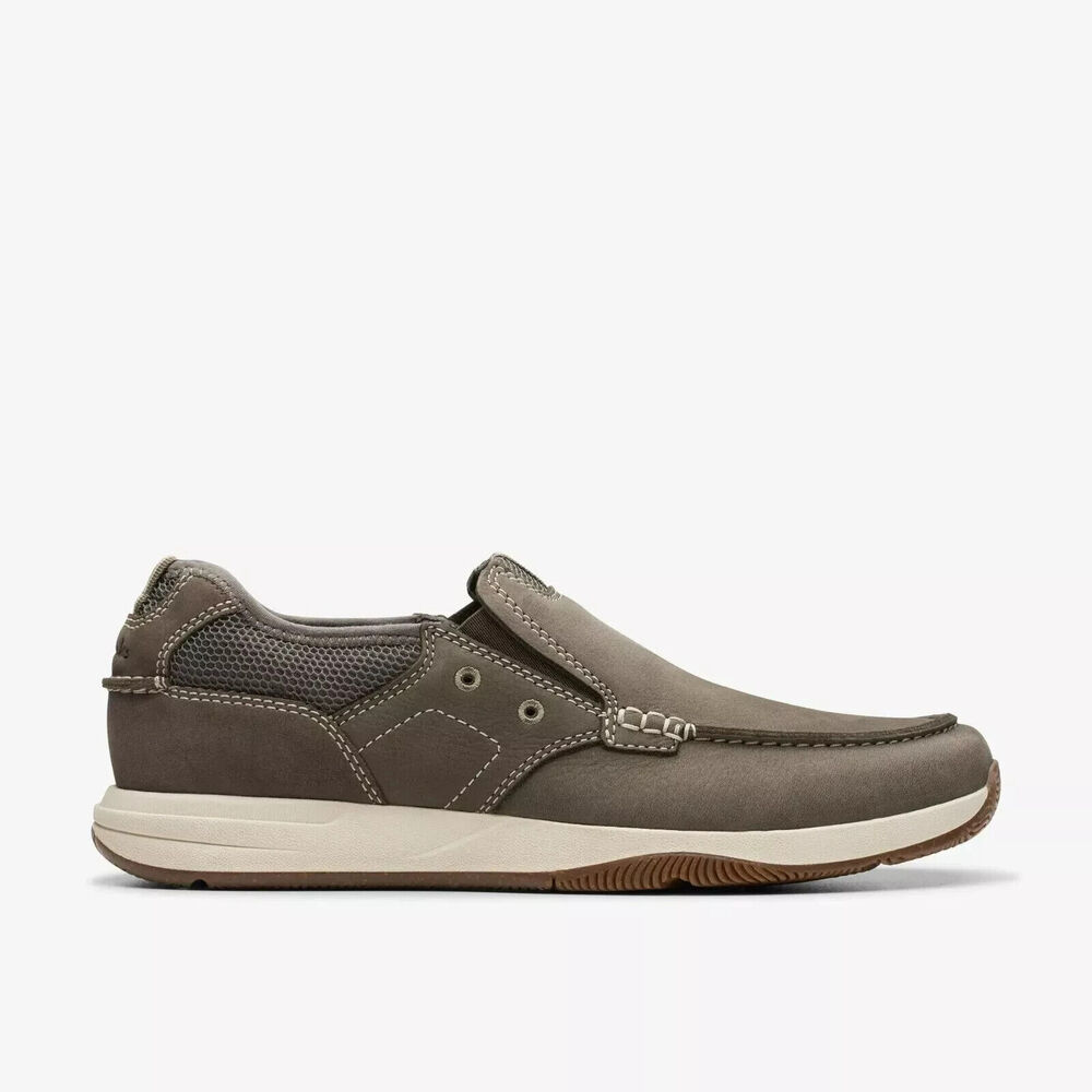 Clarks Sailview Step‎ Men's Slip On Nubuck Taupe 11 Wide